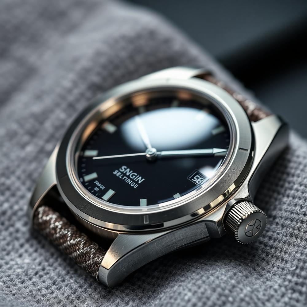 A steel watch case and crystal being hand-polished